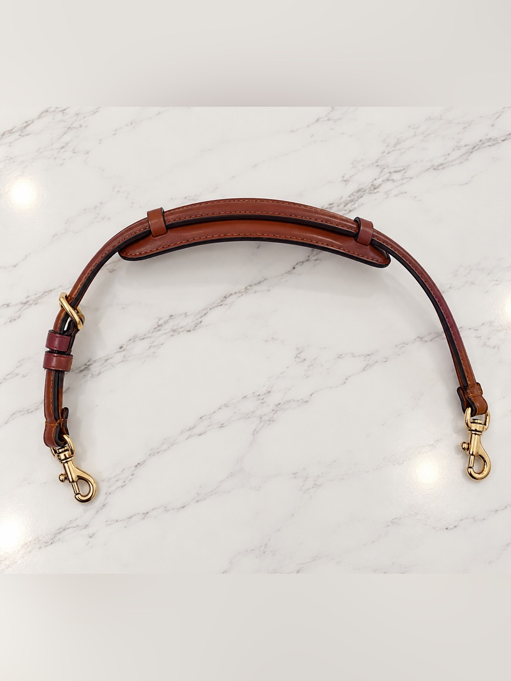 Coach Leather shoulder Adjustable Replacement Strap Burgundy Brass-tone Clips